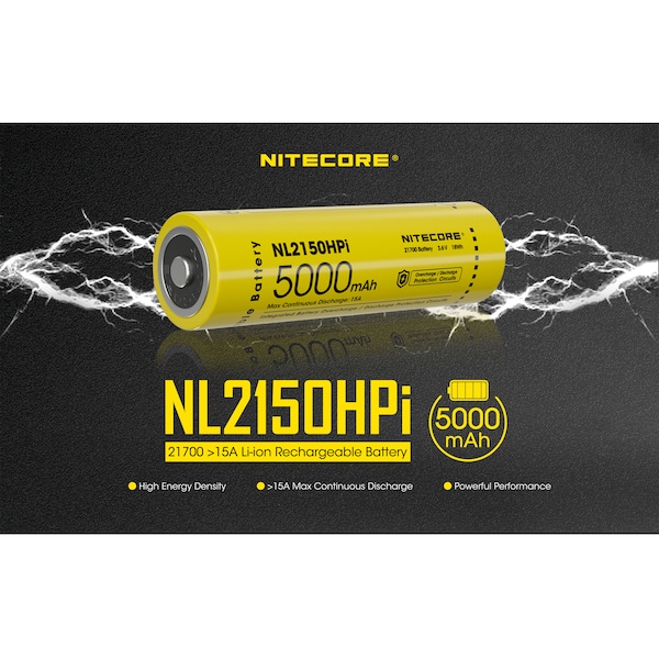 NL2150HPi >15A 5000mAh 21700 Rechargeable Battery